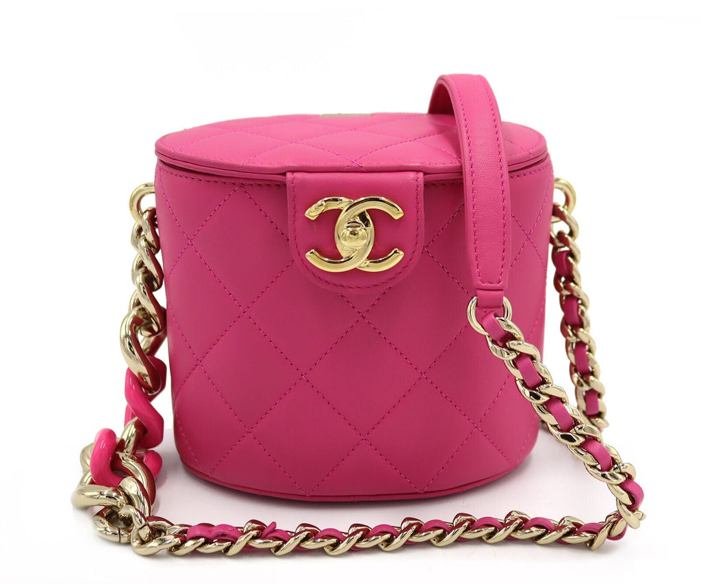 Chanel Pink Leather Mini Pearl CC Wallet on Chain Chanel