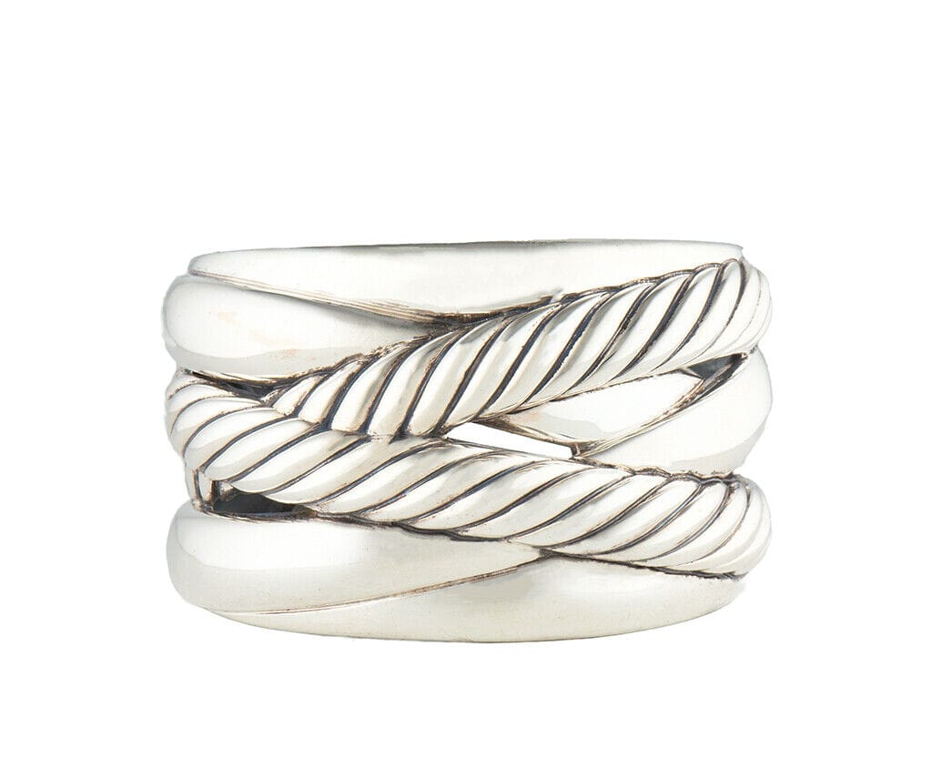 David Yurman Cable Classic Wide Crossover Cuff Bracelet in Sterling ...