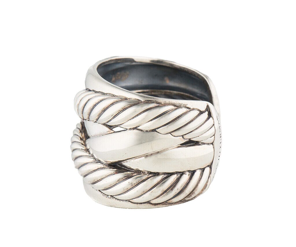 David Yurman Cable Classic Wide Crossover Cuff Bracelet in Sterling ...