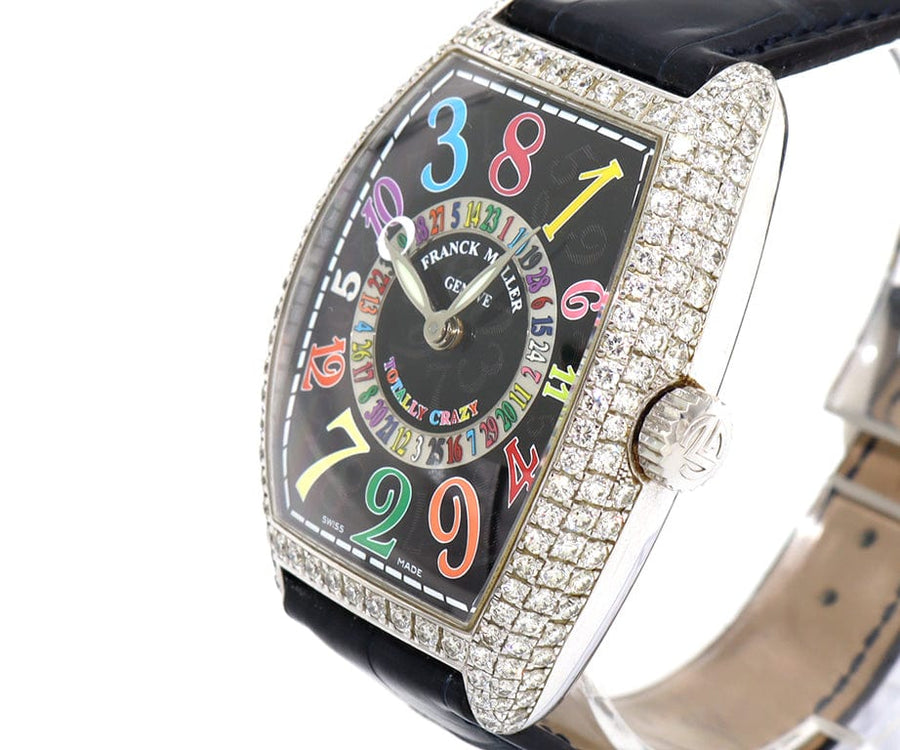 Franck Muller Totally Crazy 35MM Black Dial Leather Band Men s Watch Watch Jewelry Exchange